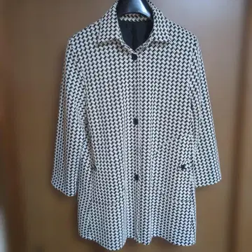 ACROSS 하운드 투스 패턴 코트