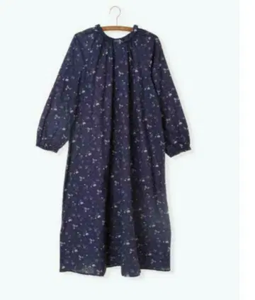 사만사 모스모스 봄의 초화 무늬 면린넨 앞뒤 착용 원피스 2way