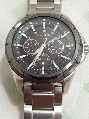 SEIKO 솔라 손목시계 블랙