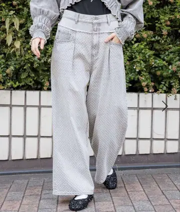 미사용 니코앤드 와이드 데님 L 사이즈