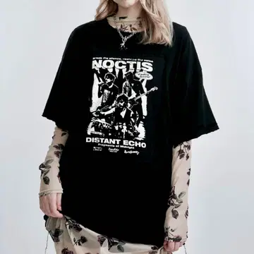jouetie 그런지 그래픽 T셔츠 데미지 블랙 반팔 한국 그런지