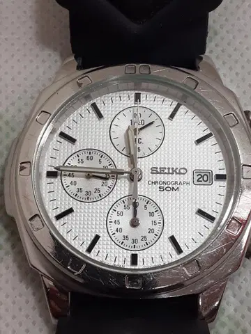 SEIKO 크로노그래프 SOM 화이트 다이얼