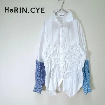 미사용급 HeRIN.CYE 셔링 셔츠 절개 블라우스 모드 스타일