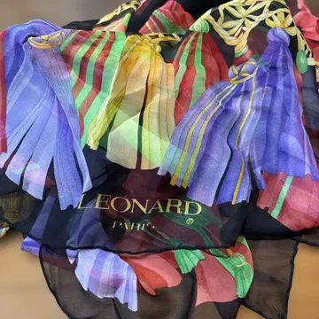 LEONARD 멀티 컬러 프린지 스톨 특대형