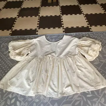 시루무린 Cotton 개더 퍼프 슬리브 블라우스 프리