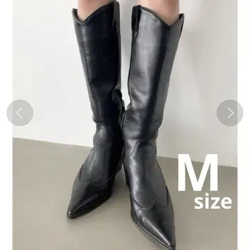새상품 EMODA 웨스턴 부츠 롱 부츠 블랙 M 23.5