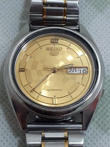 SEIKO 자동 와인딩 손목시계 골드 다이얼