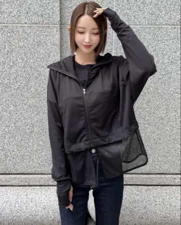 시짱 차광 후드티 + 메쉬 부품 블랙