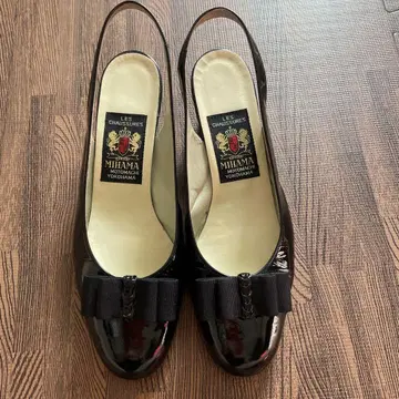 MIHAMA 블랙 리본 포함 하이힐 24cm