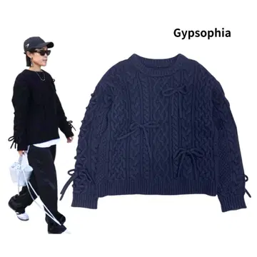 Gypsophia 지프소피아 Ribbon Cable Knit 니트 네이비