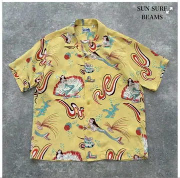 SUN SURF x BEAMS 선서프 빔즈 콜라보 알로하 셔츠 번개문