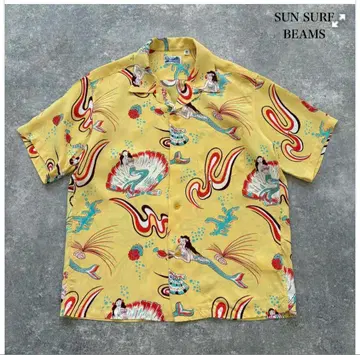 SUN SURF x BEAMS 선서프 빔즈 콜라보 알로하 셔츠 번개문