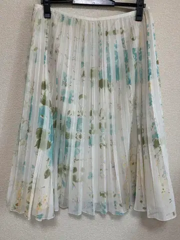 23구 빅 사이즈 44 꽃무늬 무릎 기장 랜덤 플리츠 스커트 6730