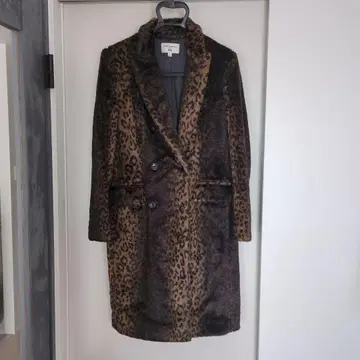 CARINE ROITFELD/유니클로 레오파드 무늬 롱 코트 L 사이즈