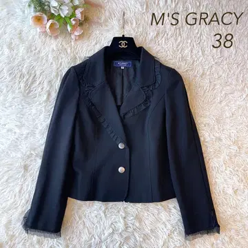 컨디션 최상 M'S GRACY 2020년 튤 자켓 블랙 38