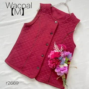 와코루 퀼팅 베스트  파트너 베스트 프론트 오픈 레드 [ M ]