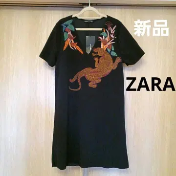 새상품 ZARA 애니멀 무늬 튜닉 미니 원피스