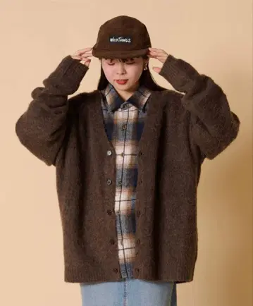 CIAOPANIC TYPY 루즈 실루엣 샤기 니트 가디건