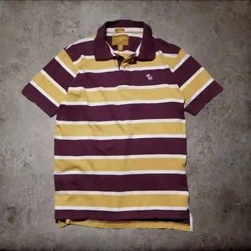 Abercrombie & Fitch 아바클로 굵은 보더 피케 셔츠 L