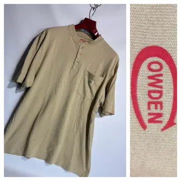COWDEN 카우덴 반팔 헨리넥 포켓T셔츠 스킨 M 베이지