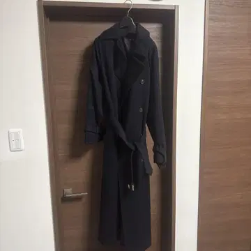 anuans 네이비 트렌치코트 롱 기장