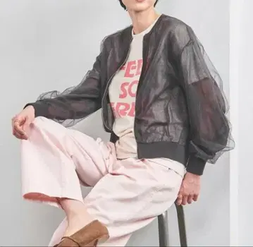 UNITED ARROWS 튤 지퍼 가디건