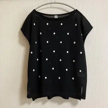 Gready Brilliant 시어 도트 자수 프렌치 니트