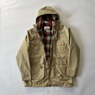 울 리치 마운틴 후드티 안감 체크 L 베이지 vintage