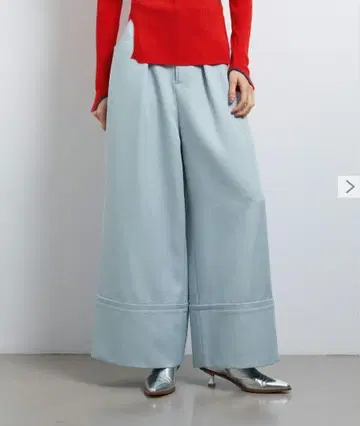 벌키 카르제 마킨 팬츠 라이트 블루 하이웨스트 와이드 팬츠