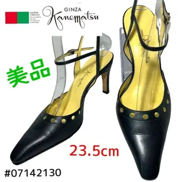 긴자 카네마츠 앵클 스트랩 펌프스 네이비 23.5cm