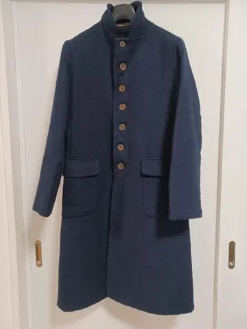 45R 네이비 3 울 코트