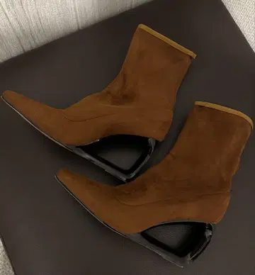 숏부츠 스트레치 삭스부츠 브라운 24cm 스웨이드 느낌