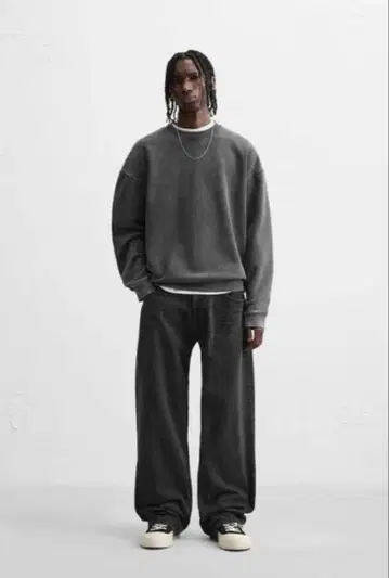 ZARA 블랙 배기 데님
