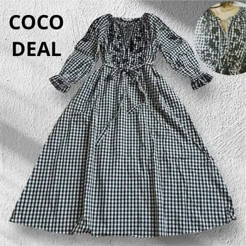 새상품급 COCO DEAL 코코딜 깅엄 체크 자수 원피스