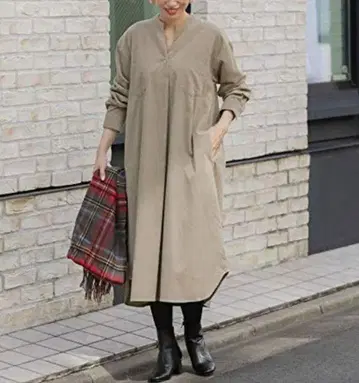 어반 리서치 서니 라벨 코듀로이 셔츠 원피스 긴팔