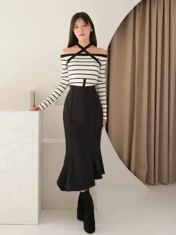 립서비스 랜덤 헤머 스트레치 머메이드 스커트