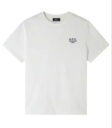 A.P.C. 로고 티셔츠 화이트 남성용 S 사이즈