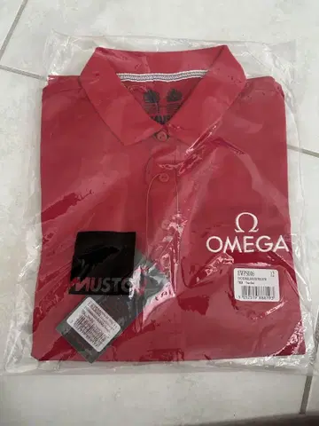 OMEGA 빨간색 피케 셔츠 사이즈 12