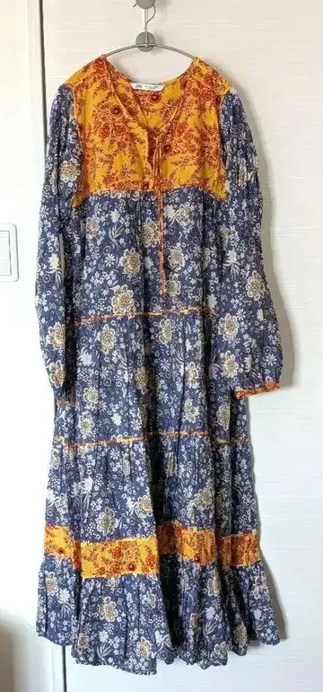 ZARA 꽃무늬 롱 드레스 포크로레 에스닉