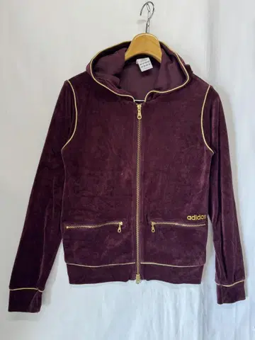 adidas 아디다스 벨로아 후디 자켓 골드 지퍼 로고