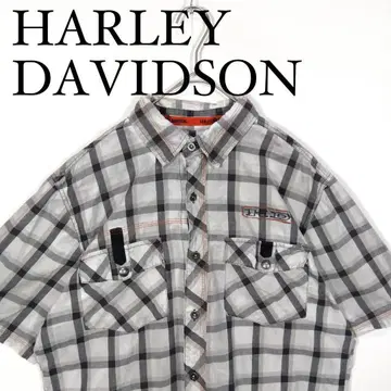 HARLEY DAVIDSON 체크 무늬 반팔 버튼 다운 셔츠 S