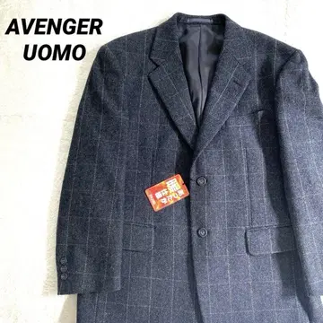 미사용품 UOMO AVENGER 트위드 자켓 헤링본 체크 무늬