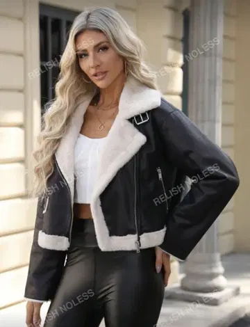 shein 인조 모피 자켓 보아 무스탕 자켓 M 사이즈 블랙