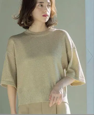 OPAQUE .CLIP 골드 오부 소매 니트