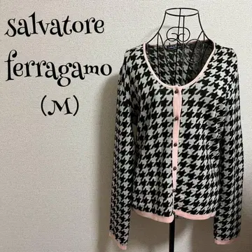 살바토레 페라가모 (M) 가디건/연한 핑크/블랙/연한 베이지