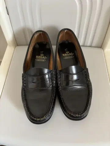 REGAL 블랙 로퍼 와이드 피팅
