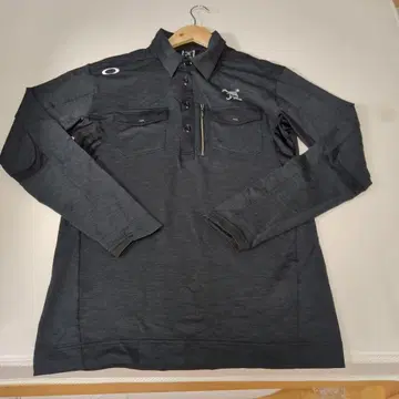 오클리 OAKLEY 긴팔 피케 셔츠 골프웨어 블랙 M 스컬