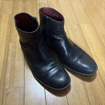 stefanorossi 블랙 가죽 숏부츠 27.5