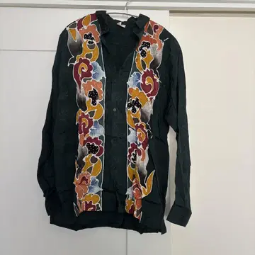 구제 의류 vintage 패턴 셔츠 그린 꽃무늬