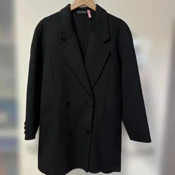 DAKS 더블 브레스트 체스터 코트 7호 블랙